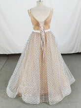 Champagne Sweetheart Tulle Long Prom Dress, Champagne Tulle Formal Dress